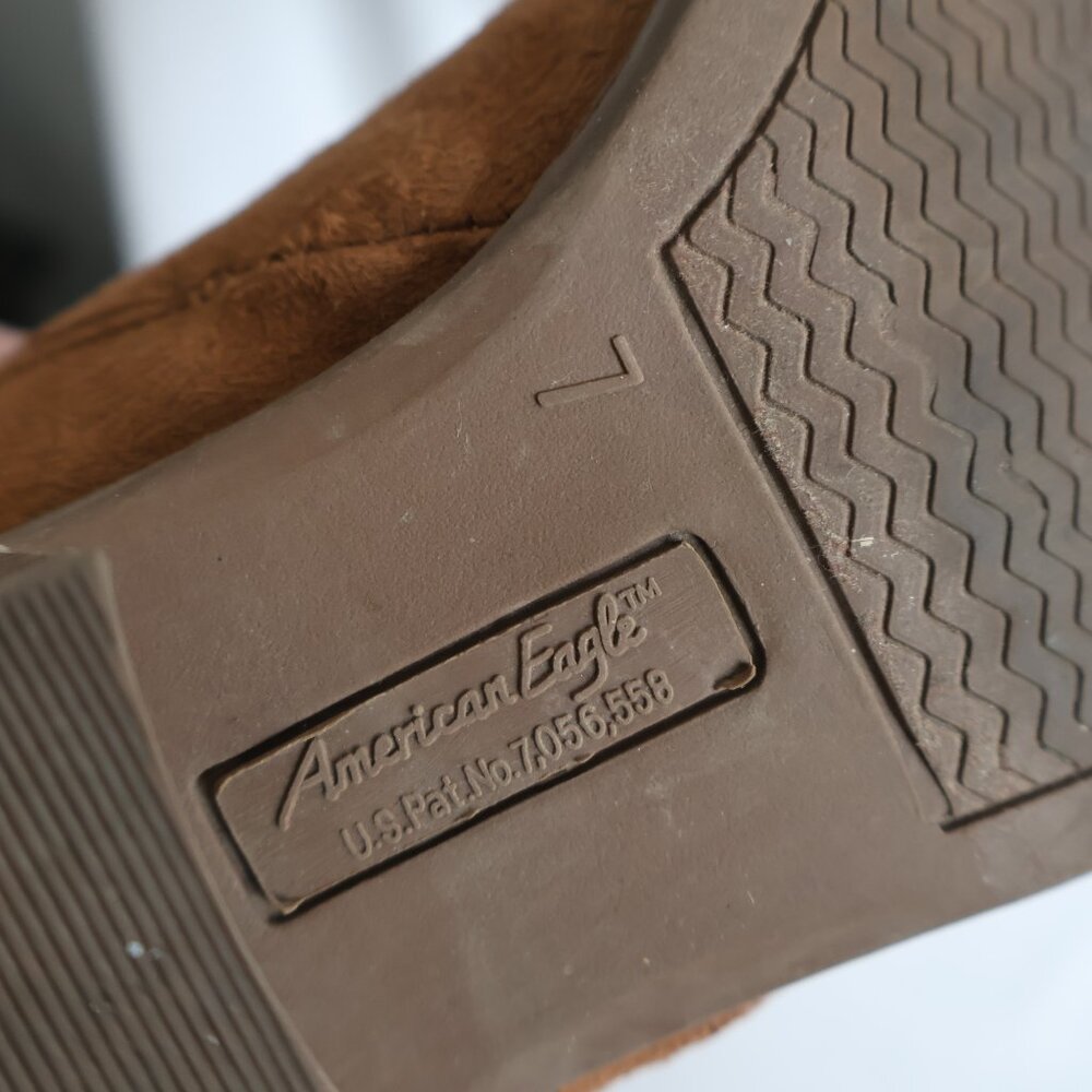 Faux Suede Ankle Boots - Size 7 - Cognac Colour - American Eagle - Picture 12 of 13